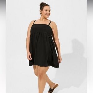 Torrid | Mini Challis Sleeveless Sundress | Black | 4X